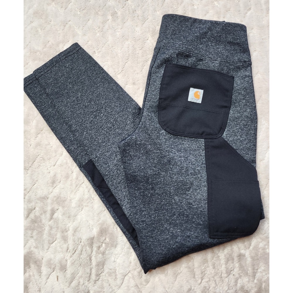 Carhartt Force Fitted Utility Leggings Gray Black Work Pants Womens Small 4/6